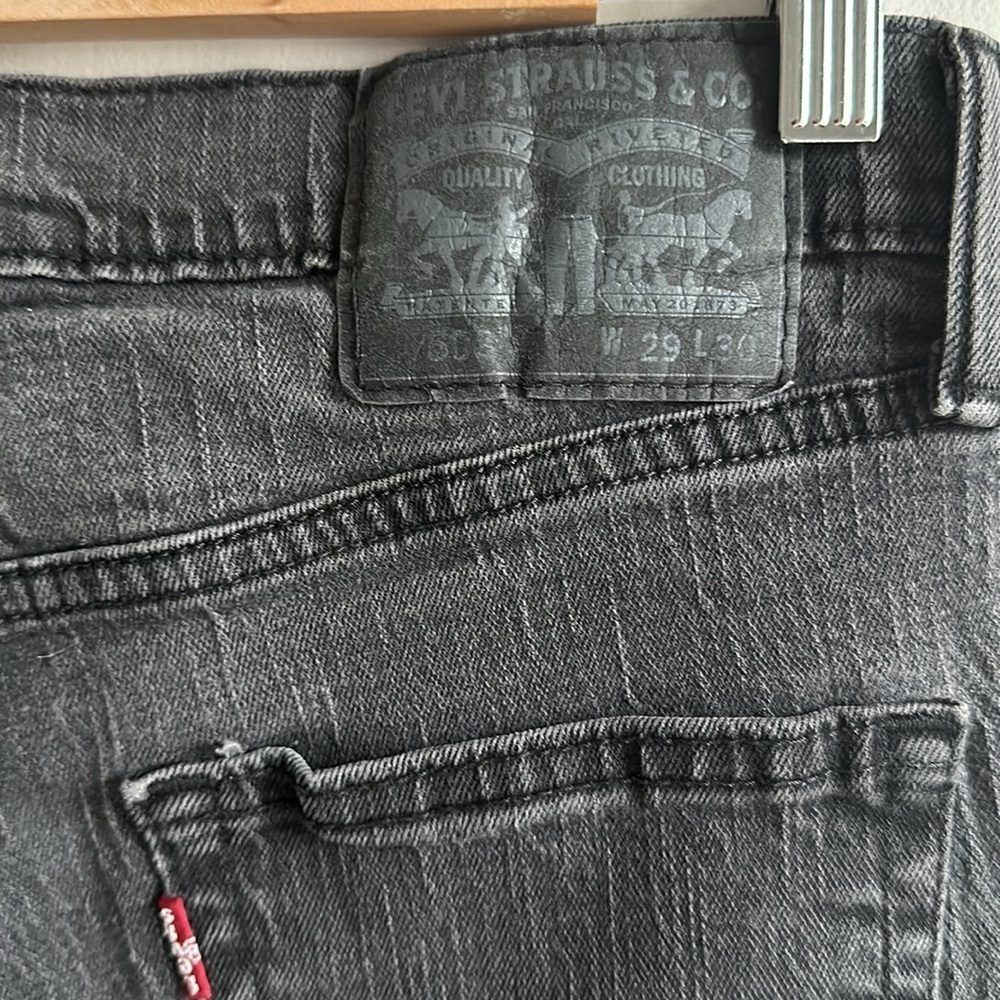 LEVIS 508 men’s washed black straight leg jeans 29X30 regular taper - Picture 2 of 9